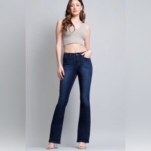 ENJEAN High Rise 5-Pocket Bootcut Jeans Dark Blue Wash Women 9/29